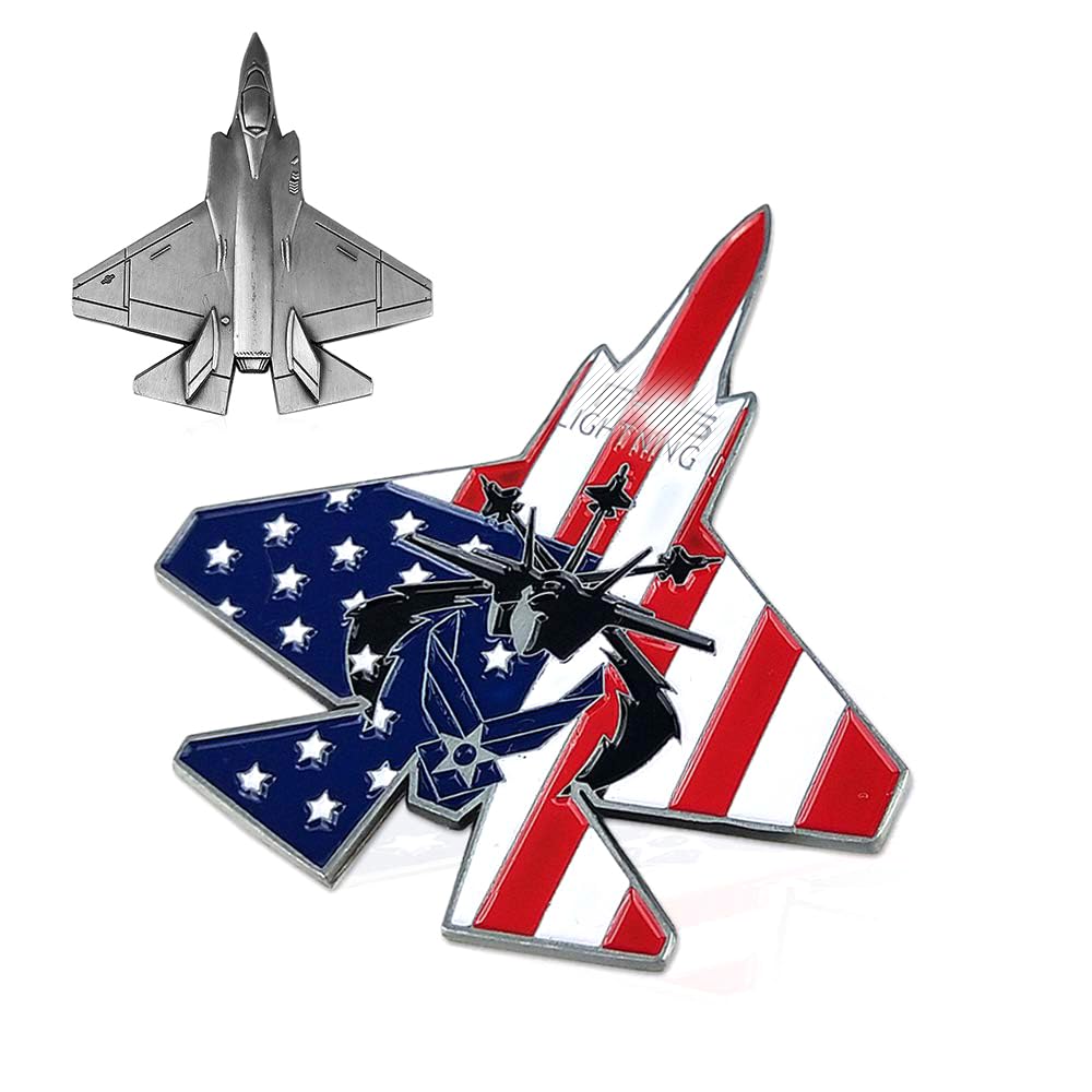 US Air Force Challenge Coin Colorized F-35 Lightning II Fighter Jet Military Coin for Airman