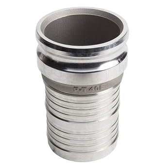 4" x 4" Aluminum Camlock Hose Shank Fitting - Hose Barb Coupler - Type E Male Cam Lock Hose Adapter - Barbed Hose Cam & Groove Coupler