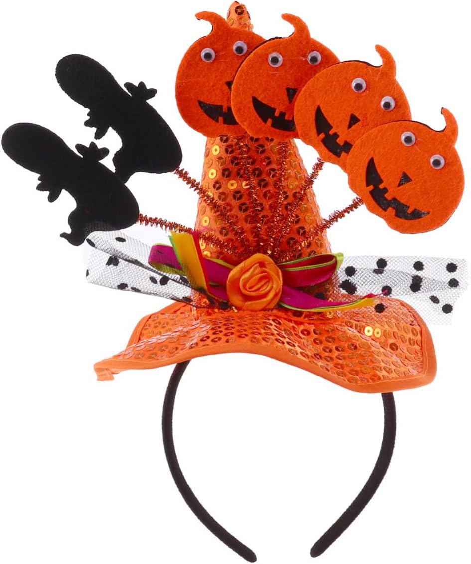 Halloween Headband Pumpkin Witch Hat Hair Hoop for Orange