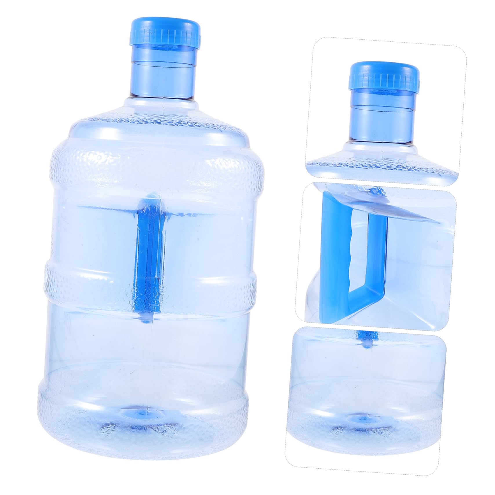 HANABASS 5L Wasserflasche 5 Liter Wasserfass mit Griff, PC Blau für Auto | Schraubverschluss, Hohe Dichtigkeit, Leicht zu Reinigen, Passend für Viele Wasserspender und Logo Aufdruck