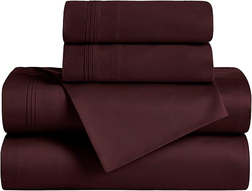 Miniatura 2 de Superior Juego de sábanas de 3 piezas de algodón egipcio, 650 hilos, diseño moderno, sábanas sostenibles, básicos ultrasuaves, sólido, sábana bajera