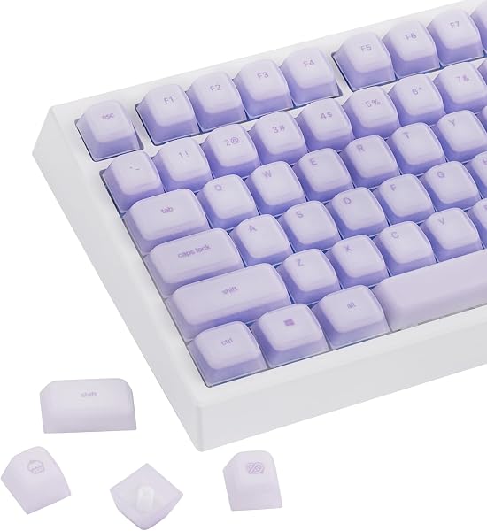 EPOMAKER AegisSil Zestaw klawiaturowy, materiał silikonowy, profil Cherry, 113 klawiszy, 65%/75%/96%/pełny rozmiar, dla Cherry MX, Kailh, Outemu, Gateron mechaniczna klawiatura do gier (fioletowy)