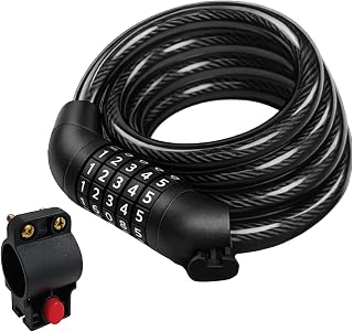 Robustt 5 Digit Resettable Combination Lock with Mounting Bracket (Pack of 2) 1.2m Long, 10mm Thick Cut-Resistant Braided ... Price In India