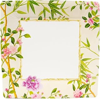 Caspari Wellington Ivory Dinner Plates - 16 Per Package