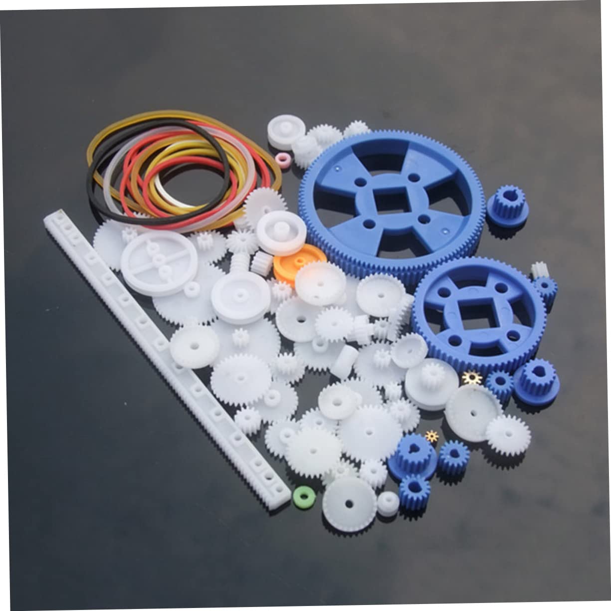 ORFOFE DIY Mechanical Model Gear Bag 80pcs Plastic Gear Assortment Set Robot Parts Kit