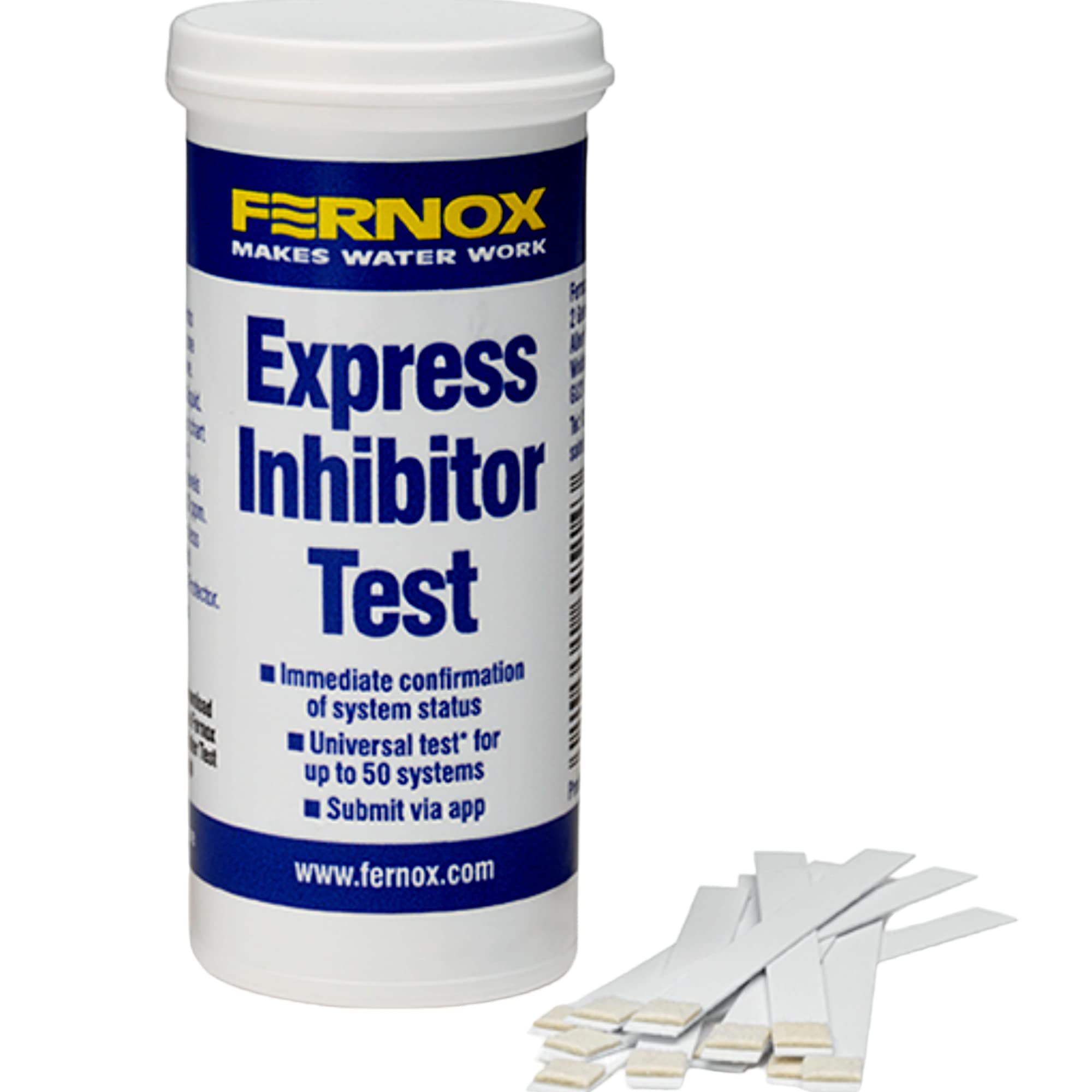 Inhibitor Strips Fernox Test Express 62514 on-site Testing for Water Underfloor Heating & Central Heating Systems 50 Test Strips Quick & Easy Water Quality Testing.