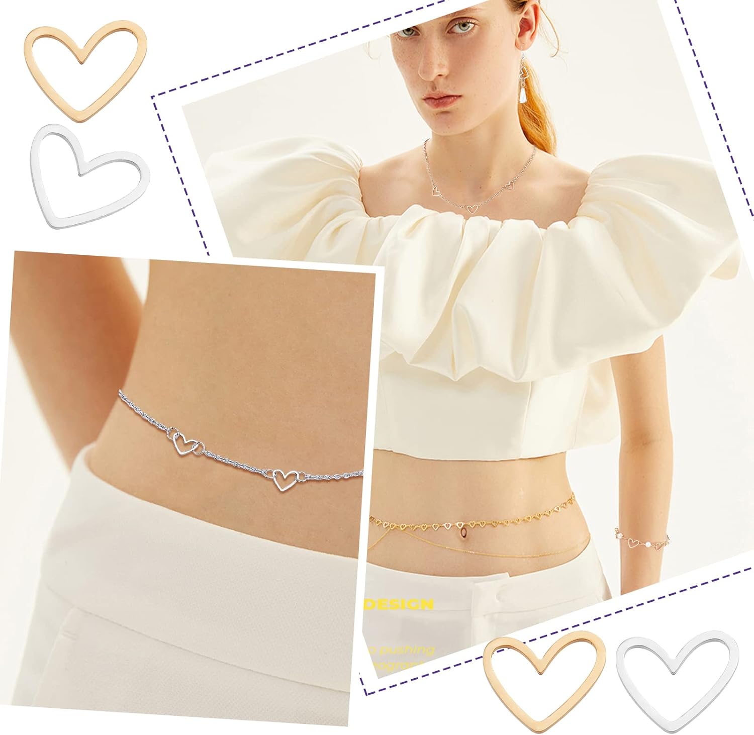 DICOSMETIC Heart Linking Rings & Pendants - Hollow Heart Connector Findings, Gold Plated Open Bezel Connectors for DIY Jewelry Making - Image 7