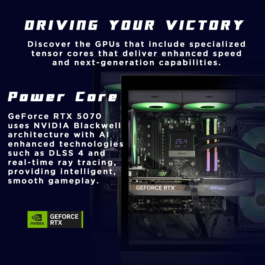ZOTAC MEK AI-Enhanced Gaming PC Desktop Computer - NVIDIA GeForce RTX 5070 12GB, AMD Ryzen 5 7600X up to 5.3 GHz, 32GB RGB DDR5, 2TB NVME M.2 SSD, 850W 80+ Gold PSU, WiFi, BT, Windows 11 Pro