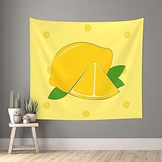 BLWSLC cartoon lemon Printed Interior Decorative Wall Hanging - 60x51 inches Dorm Bedroom Wall Decor Gift