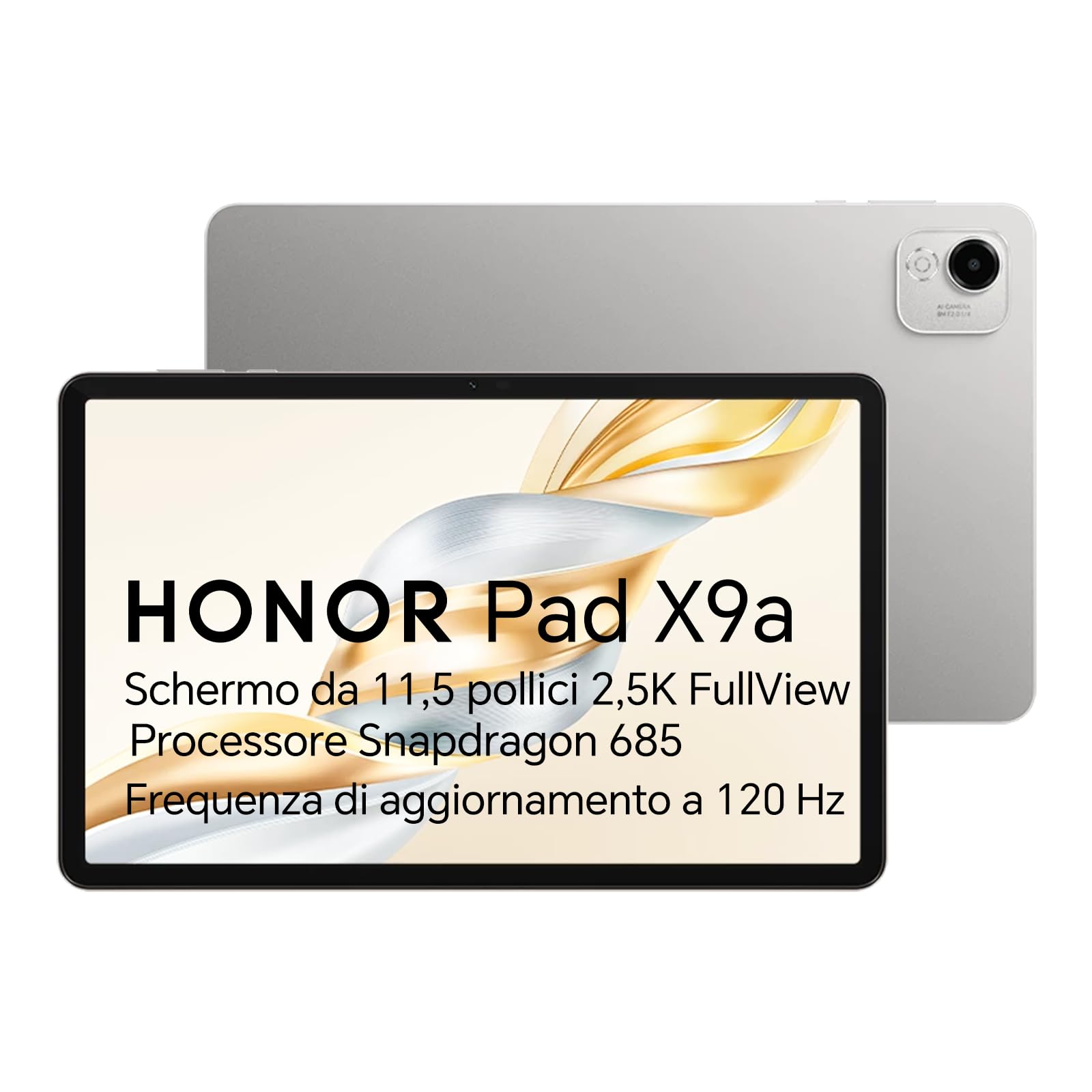 HONOR Pad X9a Tablet 11,5" 2.5K 120Hz, 6GB RAM 128GB, Batteria 8300mAh, 4 Altoparlanti, Snapdragon 685, Android 15, Tablet per Studenti e Famiglia, Corpo in Metallo, Grigio