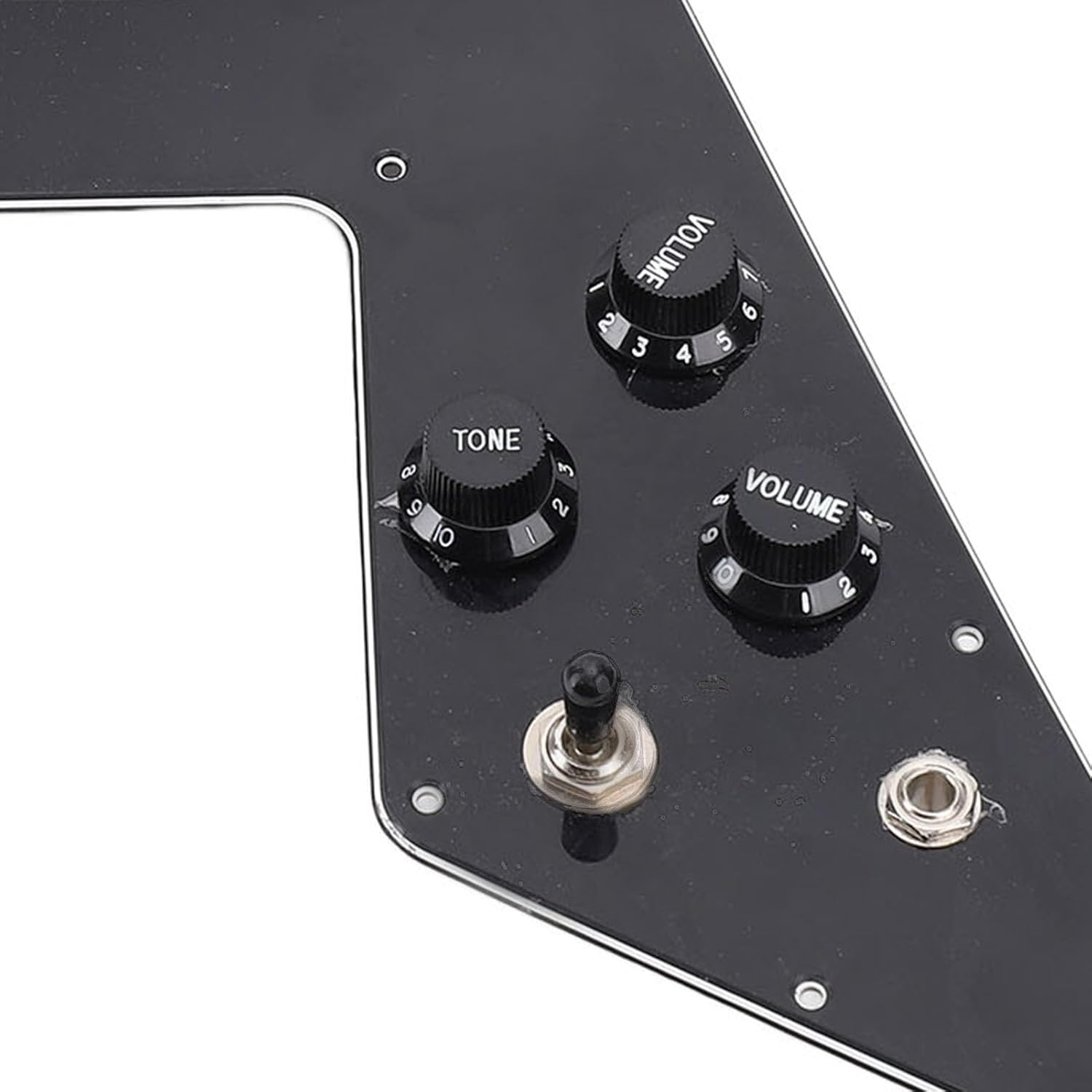 Diydeg Loaded Prewired Pickguard, Guitar Guard Plate Set with 2 Coil Split Switching and Mini Humbucker, for Flying V Electric Guitars with 12 Side Screw Holes