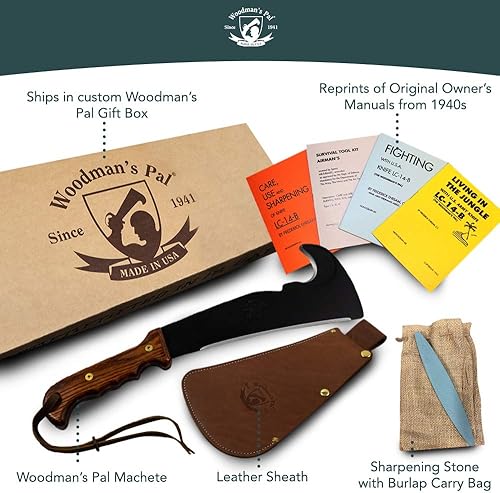 Miniatura 2 de Woodmans Pal 20 - Maquete de hacha multiusos con vaina machete de supervivencia ideal para campamento pesca caza arbustos hacha de cepillo perfecta