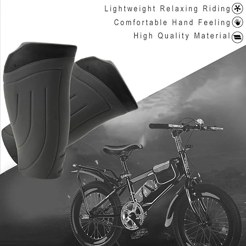 Miniatura 4 de TOPCABIN - Puños de bicicleta (2 unidades, 3.543in, longitud de 3.543in, mango corto para manillar de bicicleta, diseño ergonómico de goma de dos