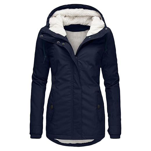 Plus Size Winter Jackets for Women Fleece Lined Hooded Parka Warm Casual Winter Coats for Women Long Thick Outerwear