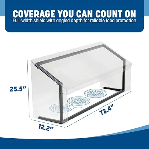 Miniatura 2 de Carlisle FoodService Products Protector de estornudos para barra de buffet con marco de aluminio para catering, bufés, restaurantes, plástico, 73.37