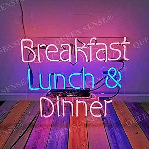 Letrero de neón para desayuno, almuerzo, cena, acrílico, cerveza, bar, bar, decoración de ventana, luz de neón