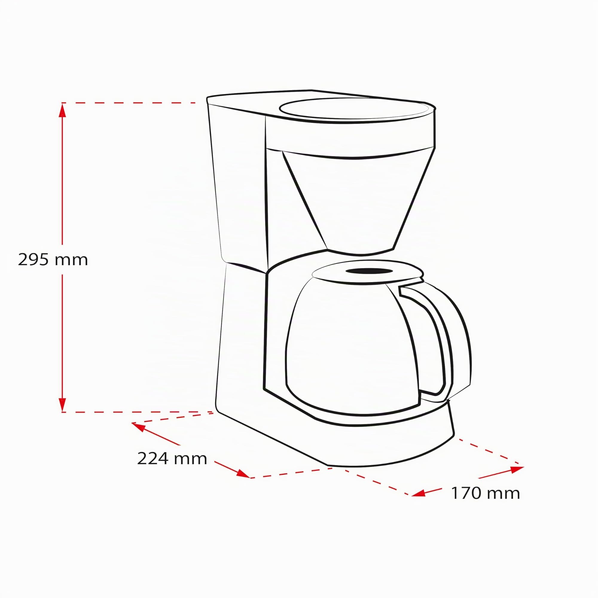 Melitta Easy Top – Filterkaffeemaschine mit Glaskanne, für bis zu 10 Tassen Kaffee, in Schwarz/Edelstahl