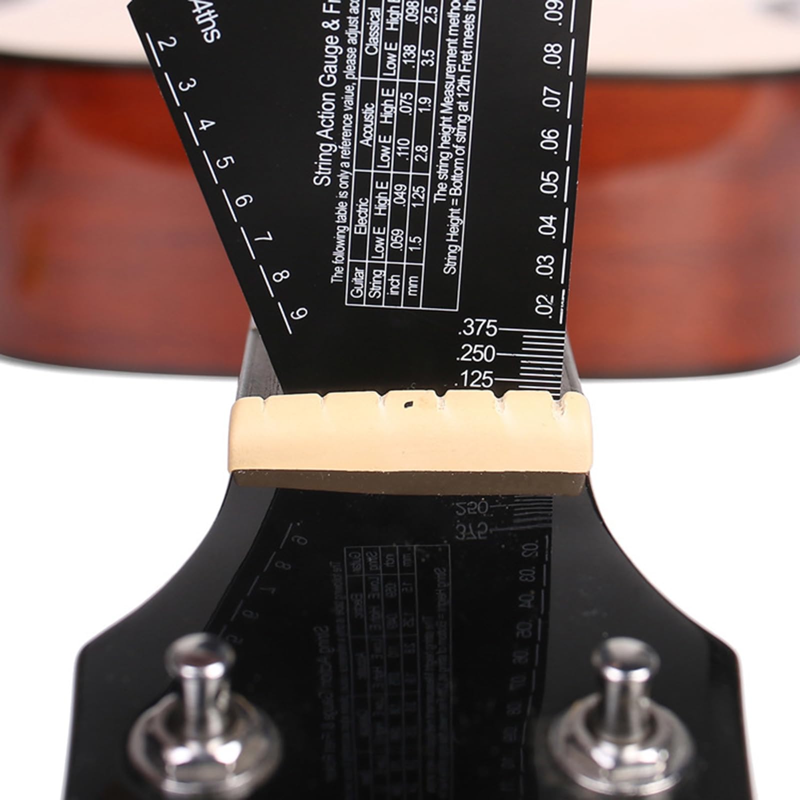 Righello Per Distanza Corde Chitarra Elettrica E Folk &ndash; Misura Altezza Corde E Quadrante