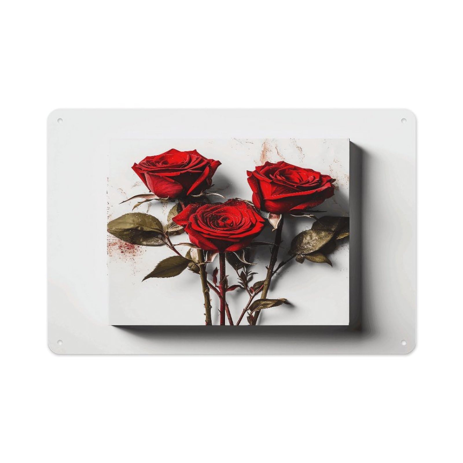 Btcowzrv Style Hand Drawn Rose Metal Sign 7.9 X 11.8 Inch, Aluminum Sign Wall Art Decor Easy To Install, Decorative Plaque For Home Bar Kitchen Pub Shop Garage