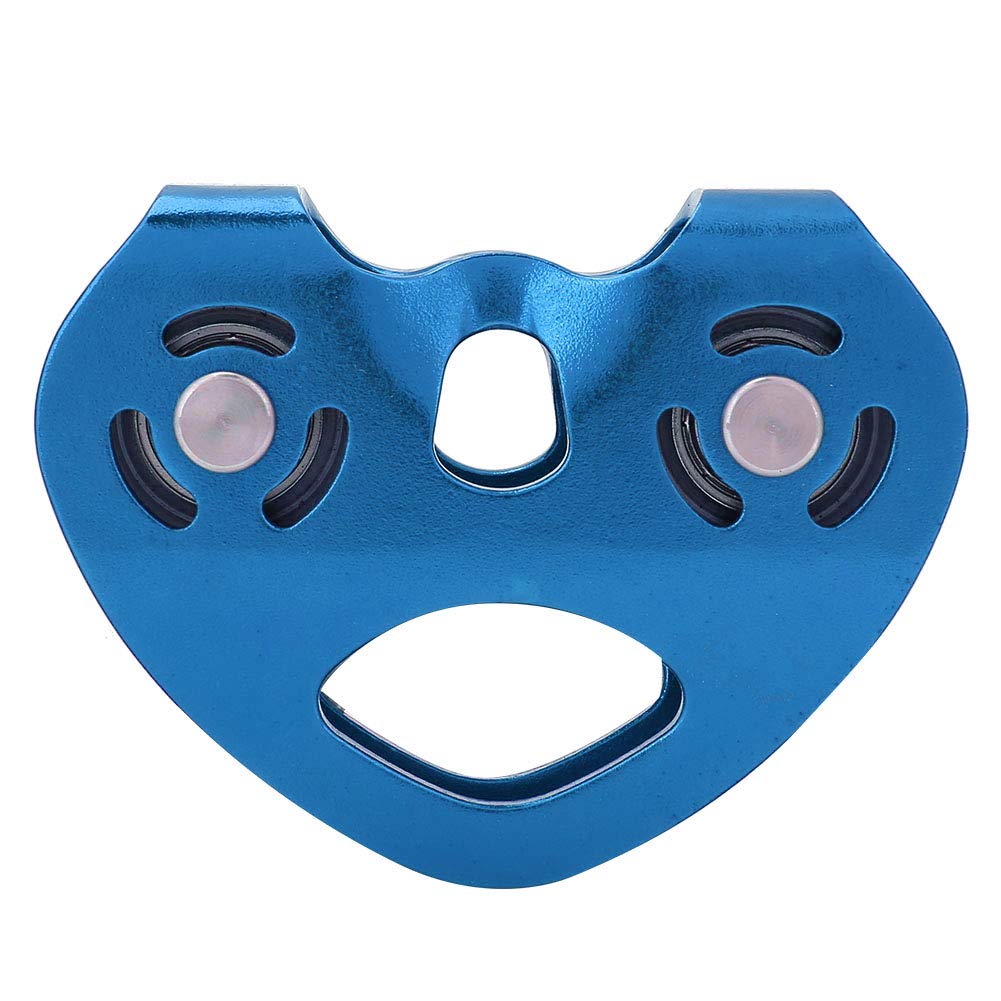 MAGT Polea de Escalada 30KN Polea Doble Zip Line Rescue Cable Trolley Equipo para Escalada en Roca Al Aire Libre Polea Escalada Polea Doble(Color : Azul)