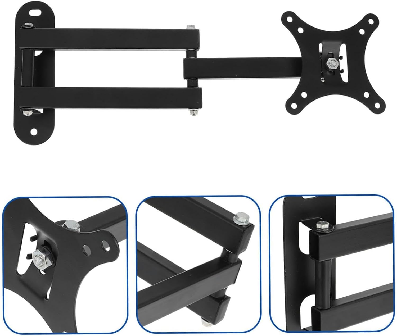 Heavy-Duty Adjustable Swivel Wall Mount for Flat Screen TV, Stainless Steel Bracket, Easy Installation for Optimal Viewing Experience, Compatible with Most Models