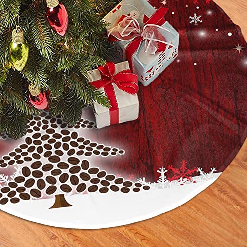 Cuamzst 48 Inch Christmas Tree Skirt Red Christmas Tree Snowflakes Tree Skirt Large Xmax Tree Mat For Holiday Party Home Decoration #TOP2