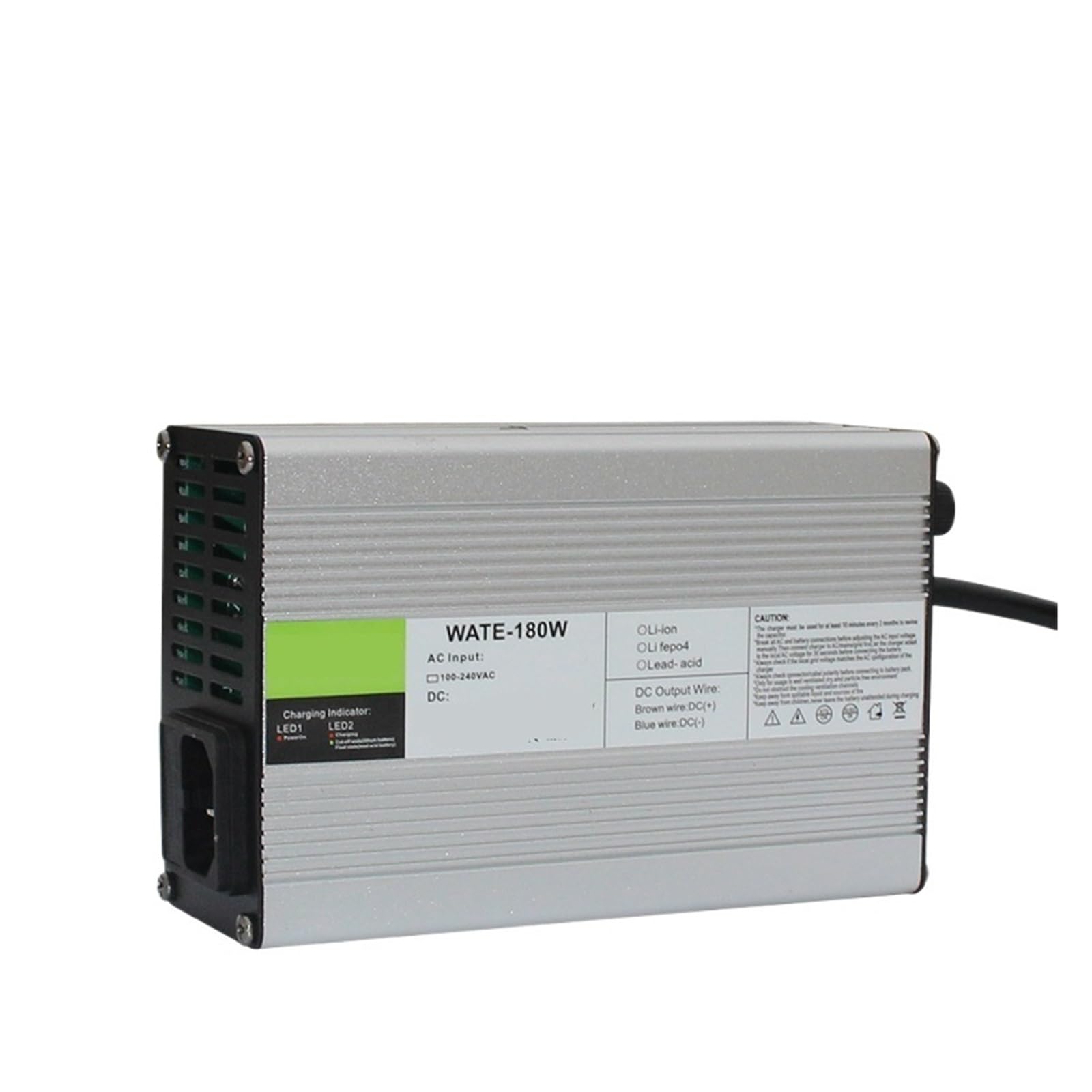 Cargador de litio Lifepo4-cell Corriente Cargador de batería LiFePO4 de 14,6 V y 5 A, 12,8 V y 14,4 V, Smarts Charger 4S, carcasa de aluminio, con ventilador, cargador de batería, entrada de 100 V CA