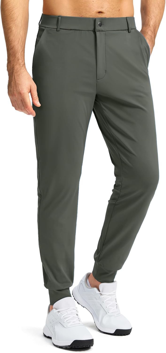 G Gradual Men's Stretch Golf Joggers with 3 Pockets Slim Fit Sweatpants Work Dress Casual Pants for Men with Belt Loops