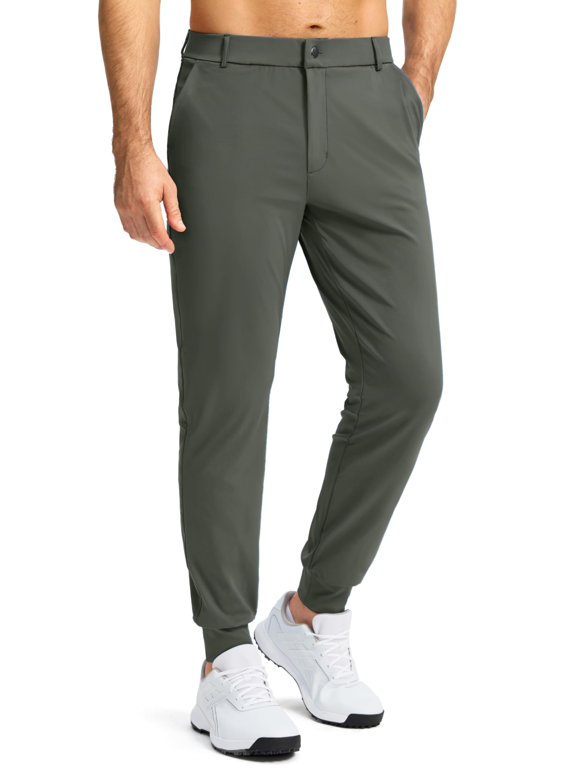 G Gradual Men's Stretch Golf Joggers with 3 Pockets Slim Fit Sweatpants Work Dress Casual Pants for Men with Belt Loops