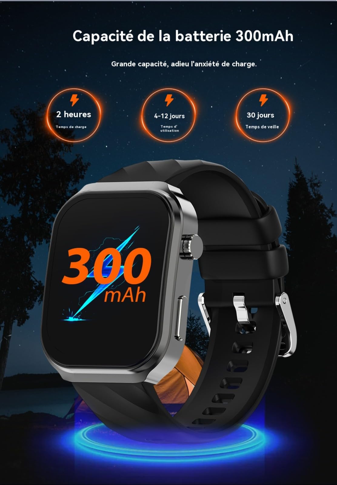 Męski smartwatch z zakrzywionym wyświetlaczem 3D 2,2 cala, połączenia Bluetooth, tętno, ciśnienie krwi, tlen krwi, sen, wodoodporny zegarek sportowy IP68