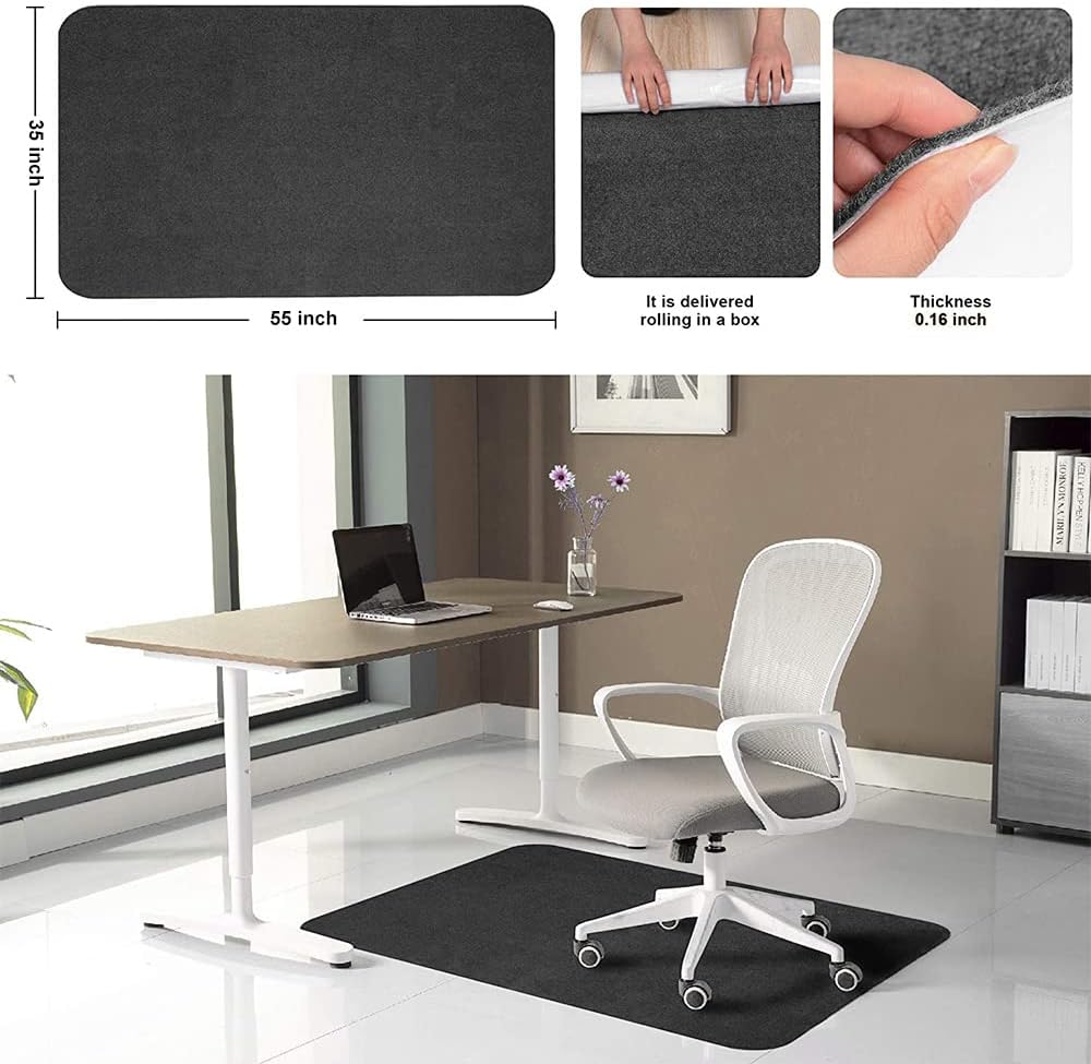 MTRACE Office Chair Mat 55"x 35" Hardwood Floor Protector Desk Chair Mat Computer Rolling Chair Mat Multi-Purpose Low-Pile : Office Products