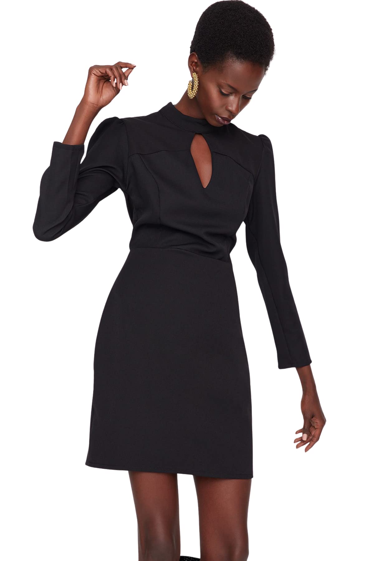 Trendyol Women Mini Bodycon Slim Woven Dress Schwarz