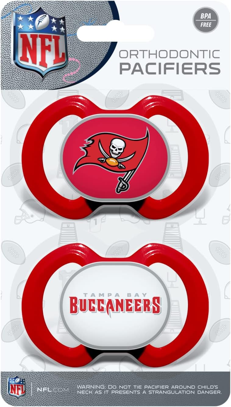 BabyFanatic Pacifier 2-Pack - NFL Tampa Bay Buccaneers - Officially Licensed League Gear