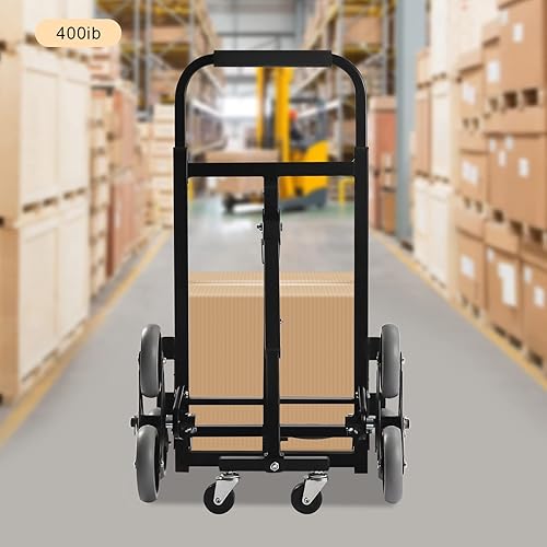 Miniatura 2 de Carro de mano resistente  Capacidad de peso industrial de 400 libras  Carro plegable con ruedas plegables y mango telescópico