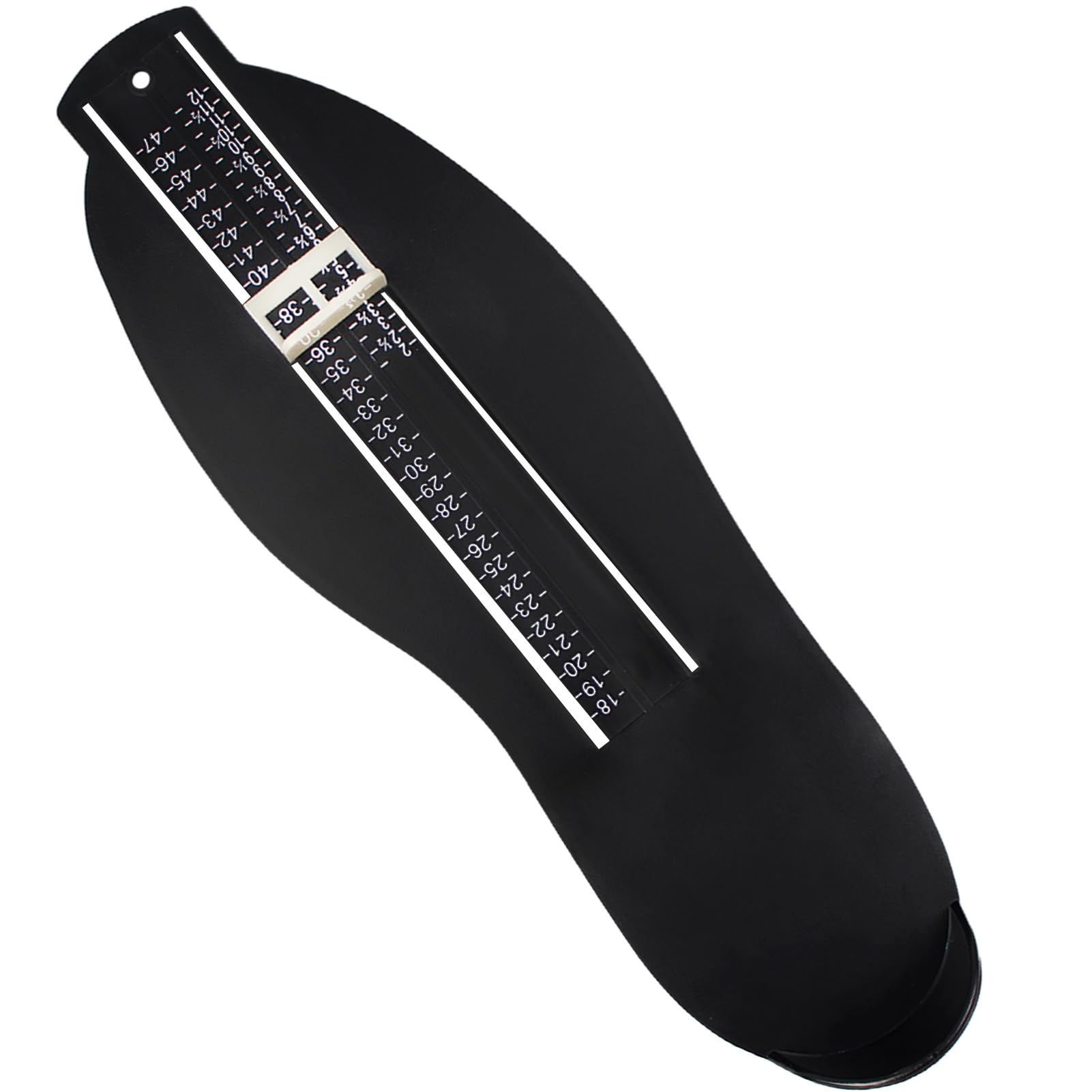 1 pièces Jauge de pied noir,Pedimetre Adultes avec Barème,mesure pied,Mesure des chaussures de 18 à 47,pour le Mesureur de Chaussures Déterminer la Pointure