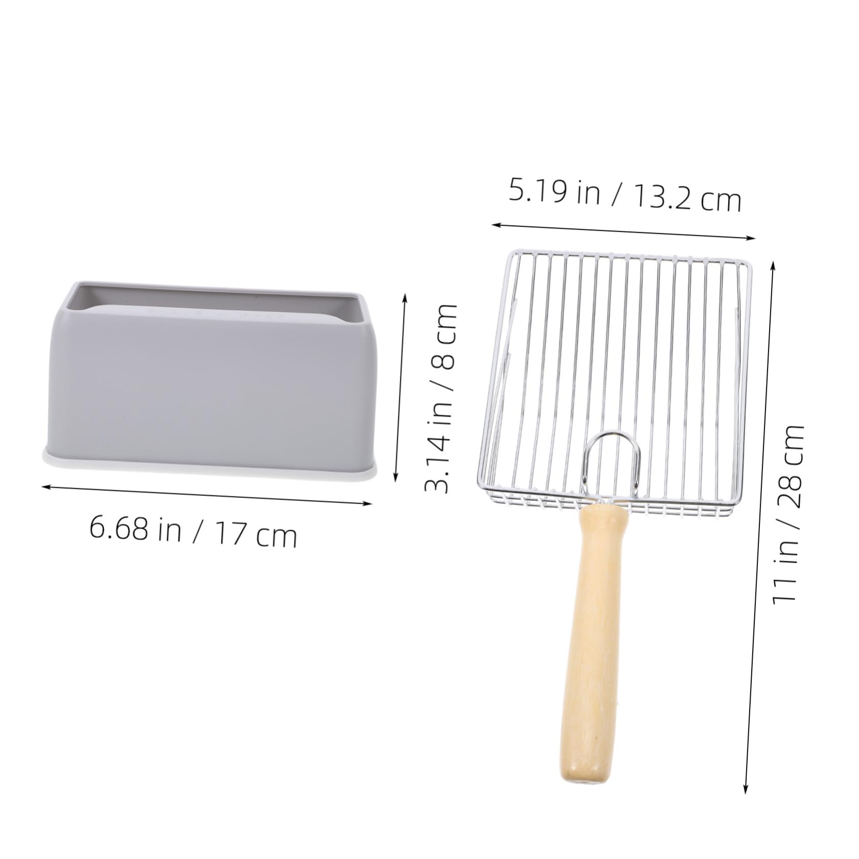 BESPORTBLE 3sets Cat Litter Scoop Acciaio Inossidabile Facilità di Pulizia con Manico Ergonomico per Lettiera e Contenitori per Gatti Accessorio Pratico e Resistente con Base