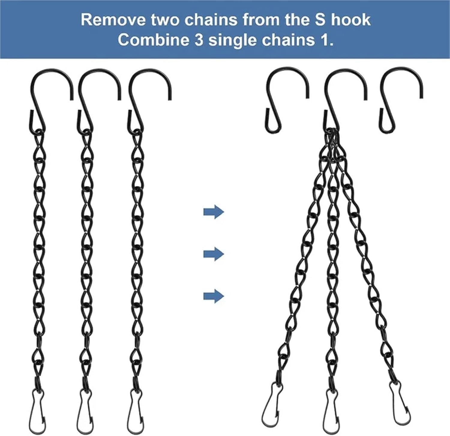 10 Pack Metal Plant Hanging Chains with S-Hooks Multipurpose Chain Hangers for Bird Feeders Lanterns Flower Basket Decorations for Planters