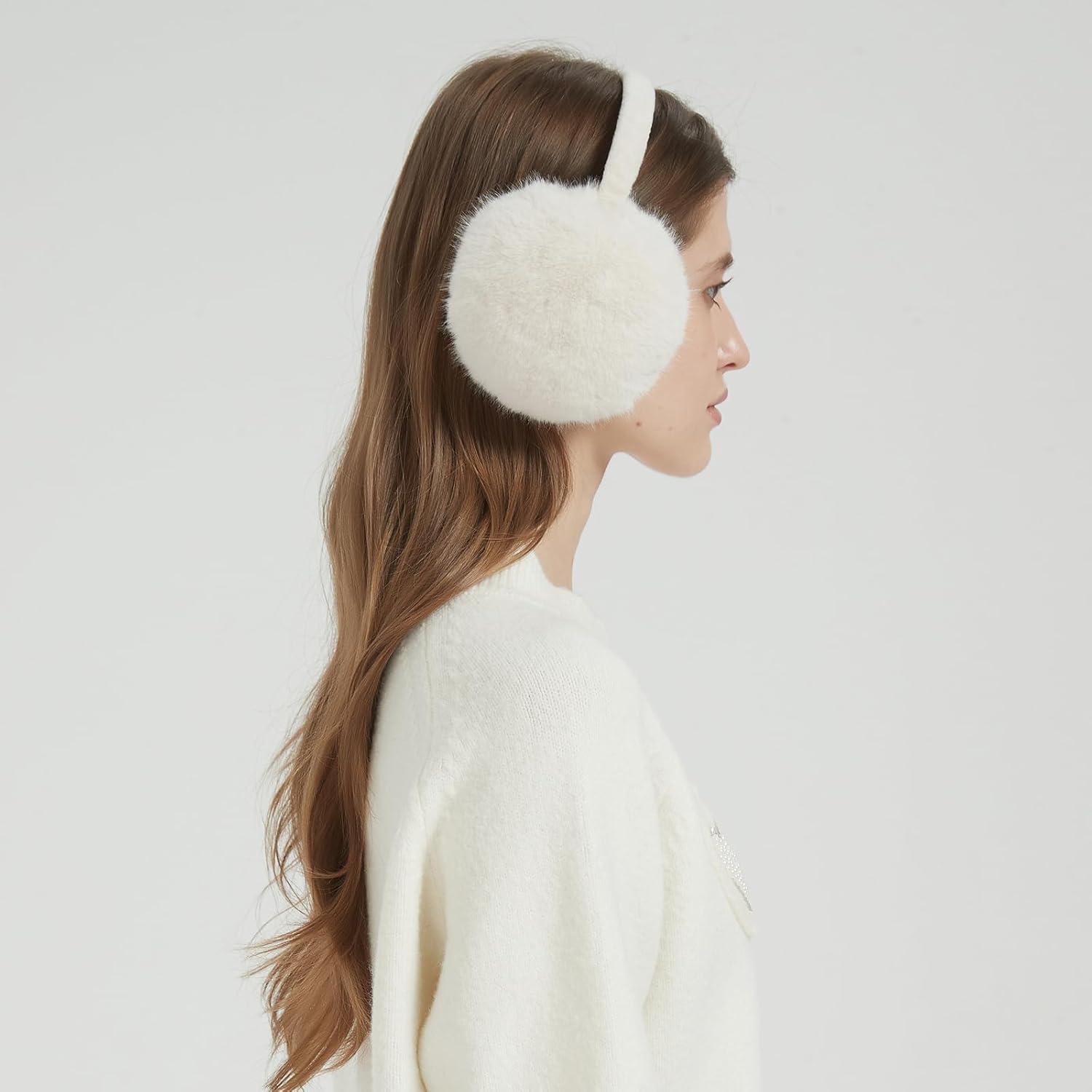 Ear Muffs for Women Faux Fur Winter Girls Earmuffs Fluffy Adjustable Ear Warmers Cute Ear Covers - Image 5