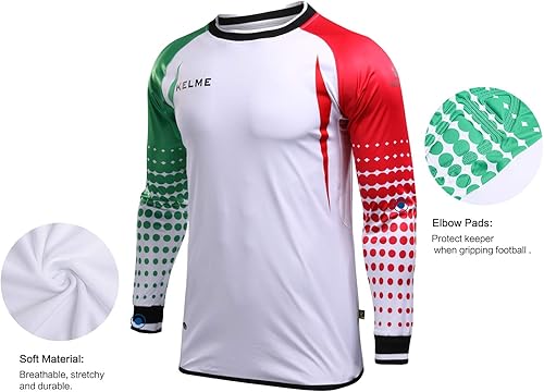Miniatura 4 de KELME Camiseta y pantalones cortos acolchados de portero para hombre, camisas y pantalones de portero de fútbol juvenil, kit de uniforme de portero