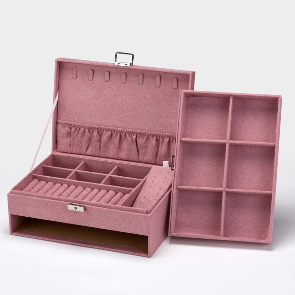 Boîte de stockage de bijoux vintage en bois pour coiffeuse chic