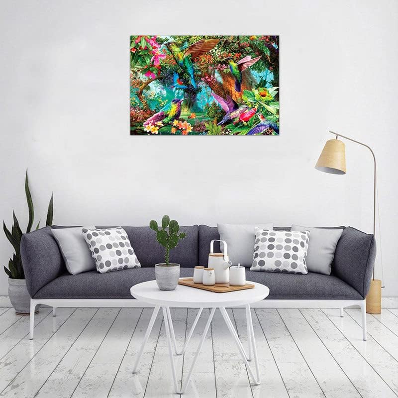 Miniatura 5 de Rompecabezas de madera de 1000 piezas para adultos y niños, rompecabezas de colibrí y flores, juguetes educativos de descompresión intelectual para