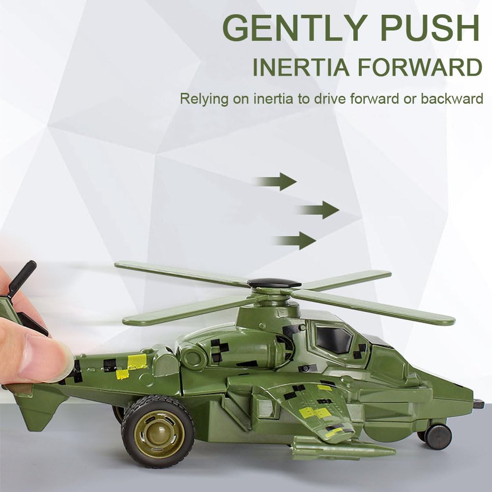Transforming Airplane Toy Aircraft Robot Toy barn Enkel flygplan Modell leksaker barn pojkar Och flickor rolig lek fordon gåvor för småbarn barn 3–8 år (Green)