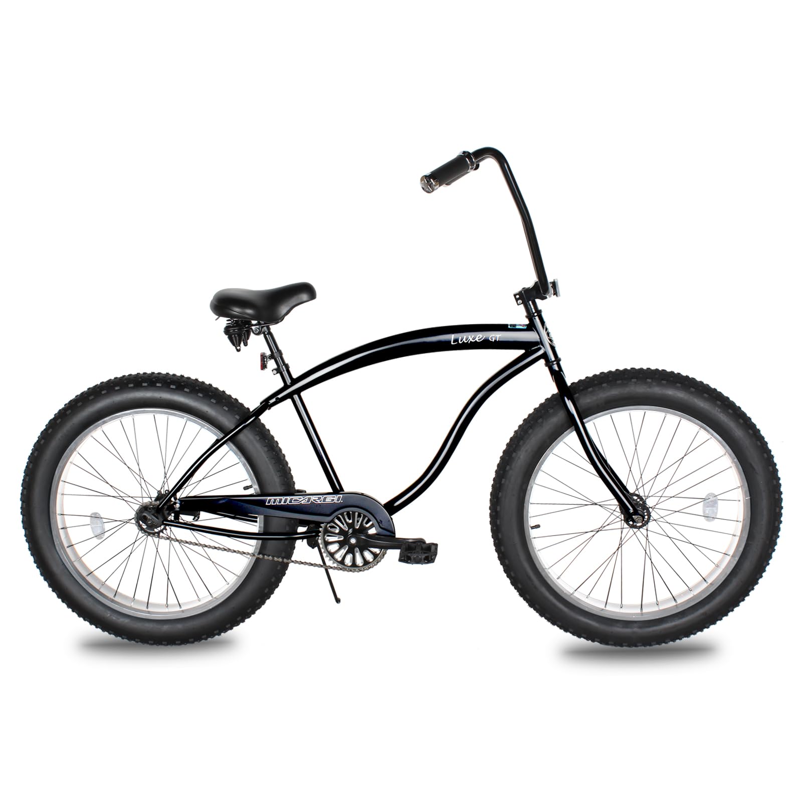 Luxe 26-inch Beach Cruiser Bike, 1-Speed, High Rise Handlebar, Three Piece Cranksets, Fat Alloy Rim 80mm,26x4.0 Fat Tire Bike, Bike for Adults, Complete Cruiser Bikes