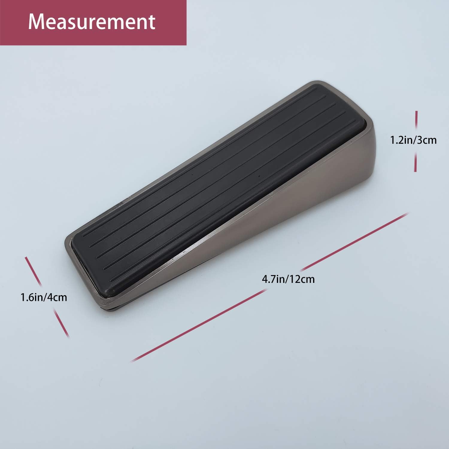 Lovein Door Stopper with Metal Alloy, Rubber Door Stop Wedge Works Quite and Security, Hold Heavy Doors Firmly by Non-Skid Rubber Base Grip , Chrome black : Office Products