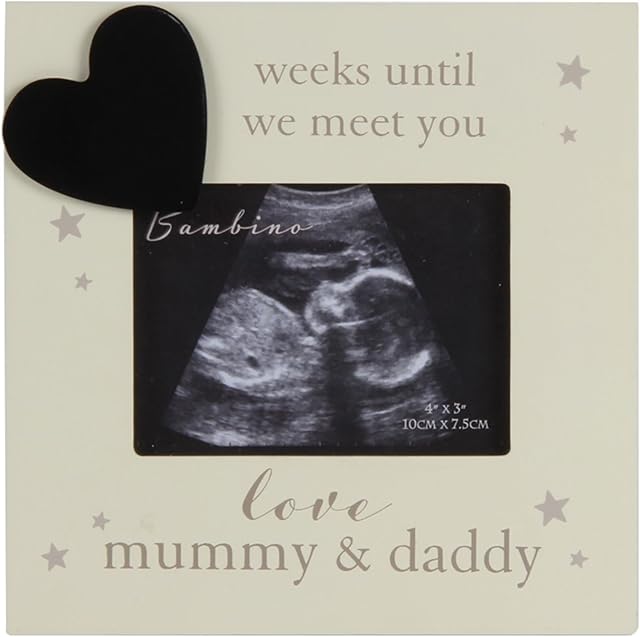 Bambino Countdown Baby Scan Frame-Weeks Until We Meet You-Love Mummy and Daddy CG1336, wood, One