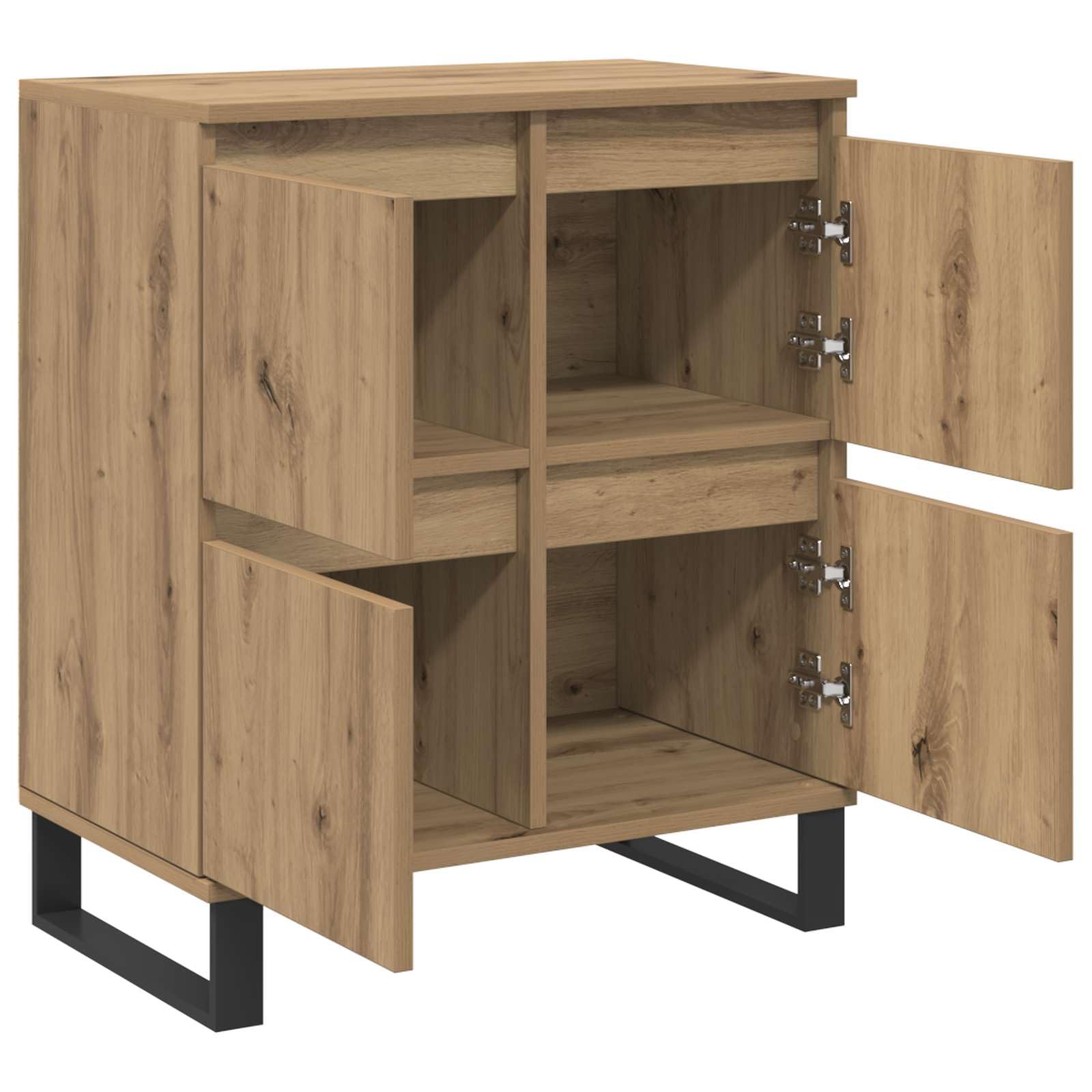 vidaXL Bufet Dąb rzemieślniczy 60 x 35 x 70 cm, Przestronny schowek, elegancka prostokątna witryna, nowoczesne meble, funkcjonalna szafka do organizacji w domu