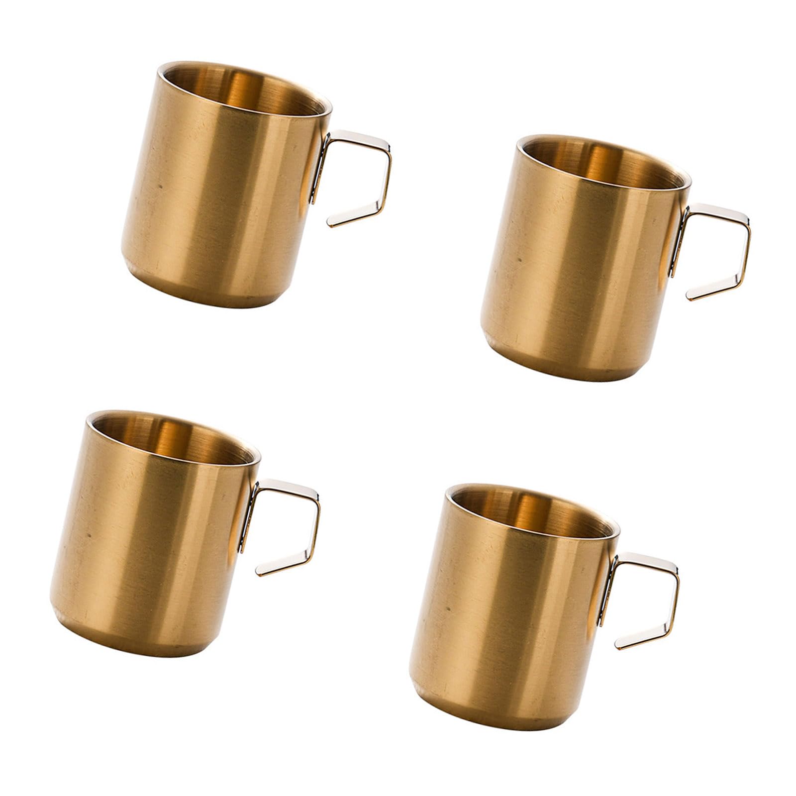 Ekoama Pack Of 4 Premium 304 Stainless Steel Coffee Mugs With Double Wall Insulation Drinkware For Hot And Cold Drink