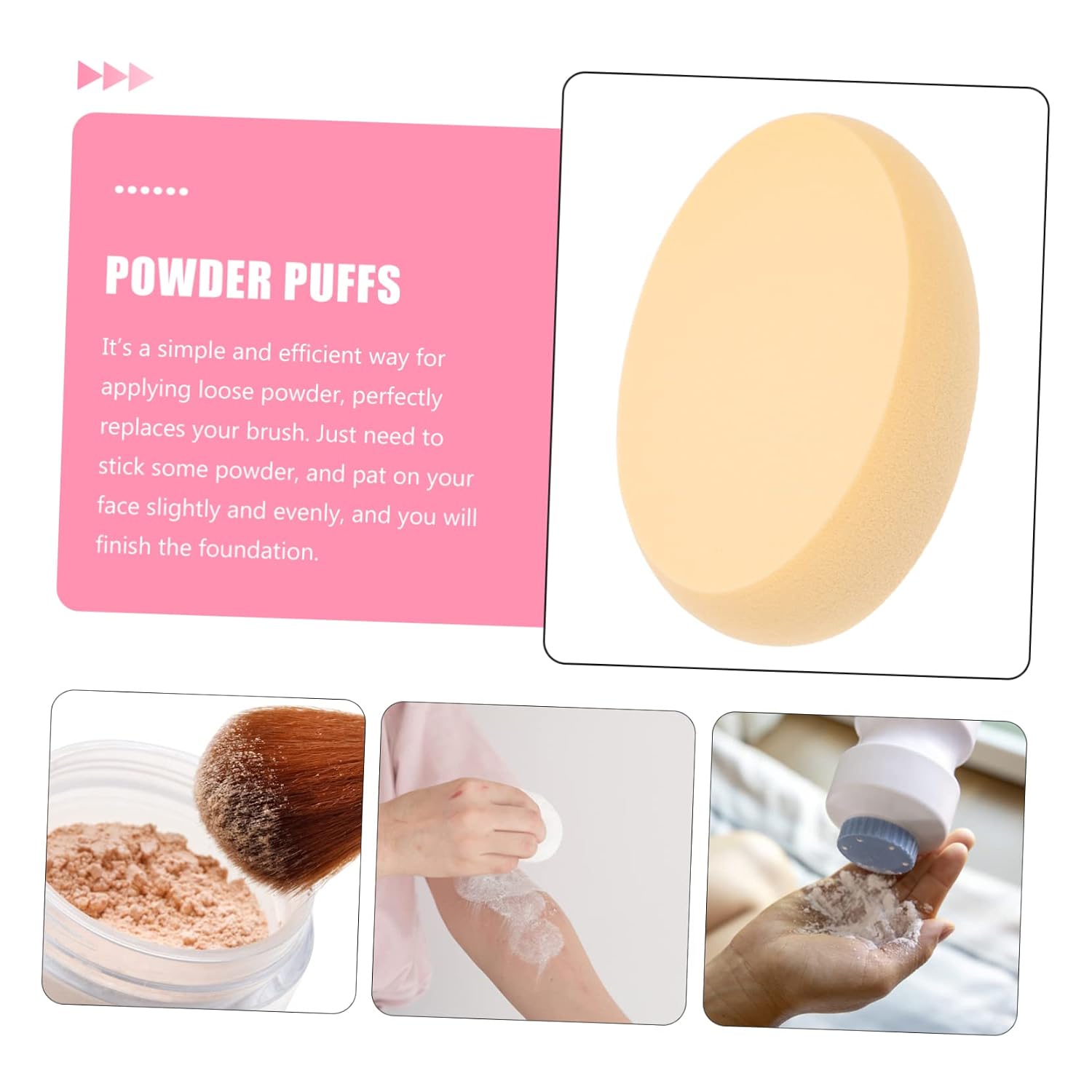 balacoo 30pcs Oval Makeup Powder Puff Dual Use Face Sponges for Cleansing Blending Reusable Gentle Skin