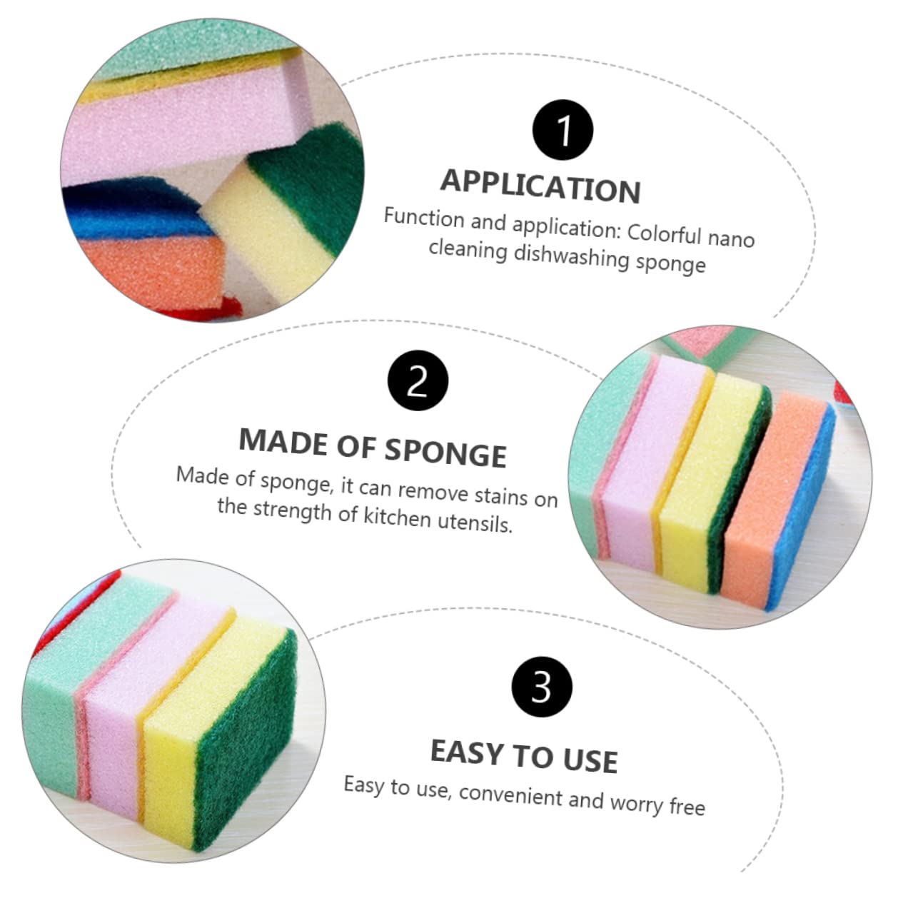 Multicolor Esponja de Limpieza Nanométrica, 50 Unidades para Fregar Platos