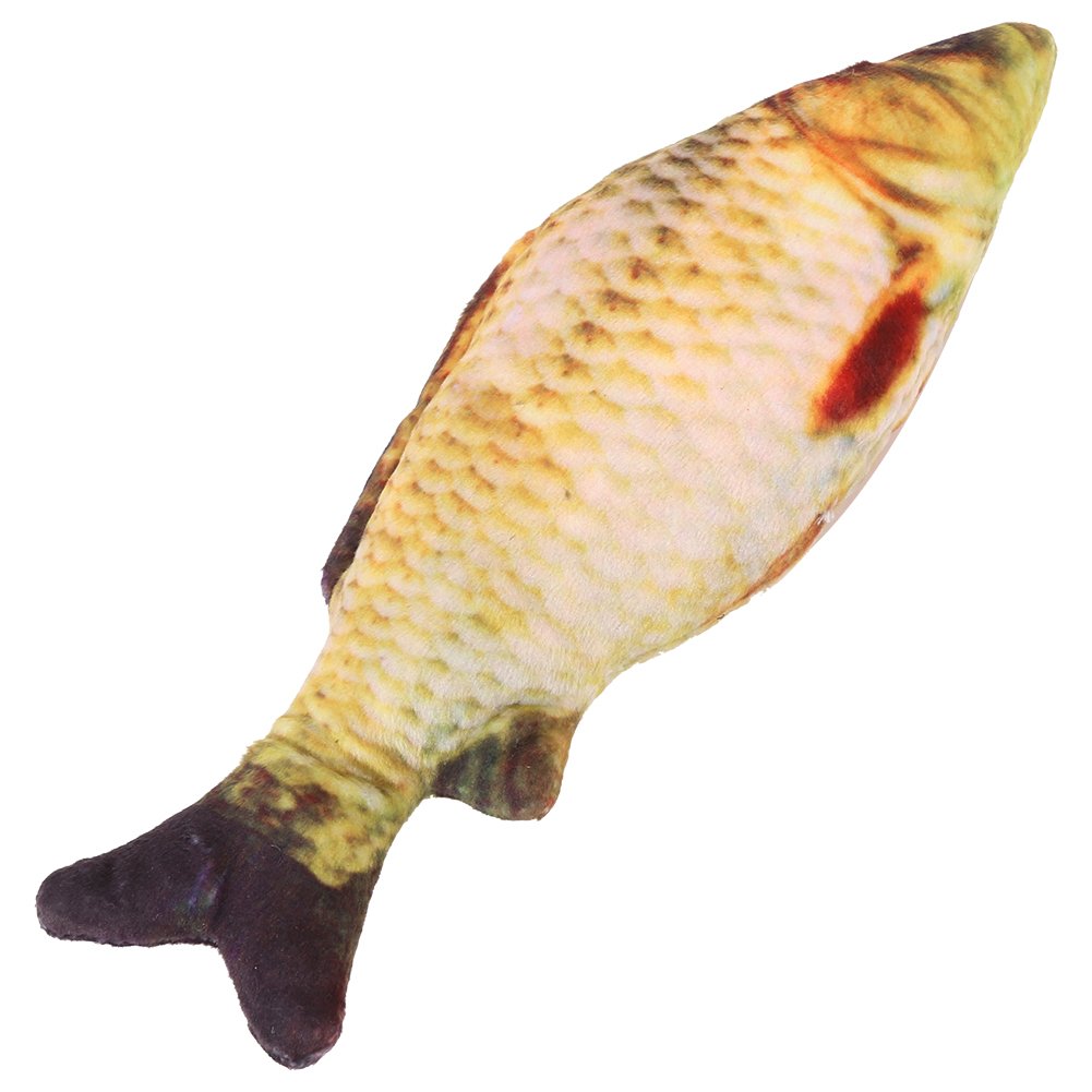 Beufee Catnip Toys for Cats, Fake Fish Fish Toy Cat Simulation Fish Shape Plush Toy Interactive Pets Pillow for Cat Kitten Kitty